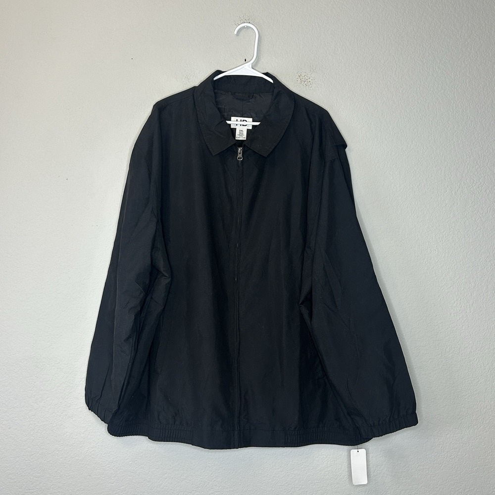 NWT Harbor Bay HB Lightweight Full Zip Windbreaker Jacket Mens 2XL XXL Black $85